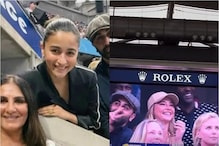 Alia Bhatt and Ranbir Kapoor Attend US Open, Animal Star Photobombs Madelyn Cline; Watch Video