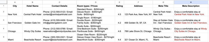 pSEO Excel database