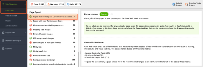 Check Core Web Vitals