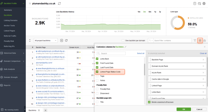 Linked Page Status Code