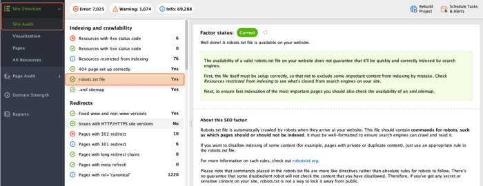 Robots.txt file availability