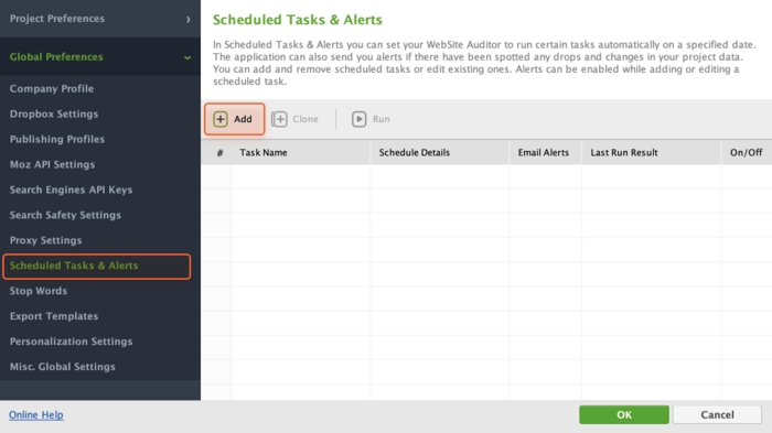 Schedule Tasks and Alerts