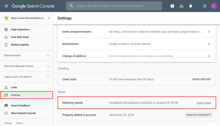 How to check indexing crawler in GSC