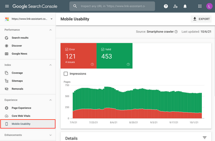 Mobile Usability test in GSC