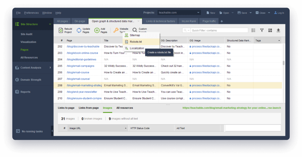 Generate sitemaps and robots.txt with website tools for webmasters