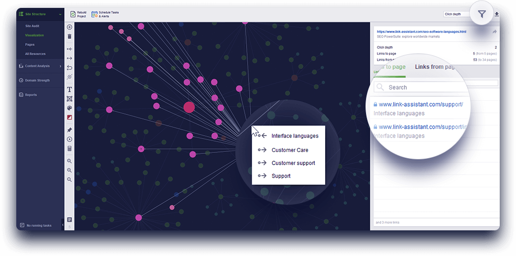 Use filtros para criar mapas de sites para diferentes diretórios