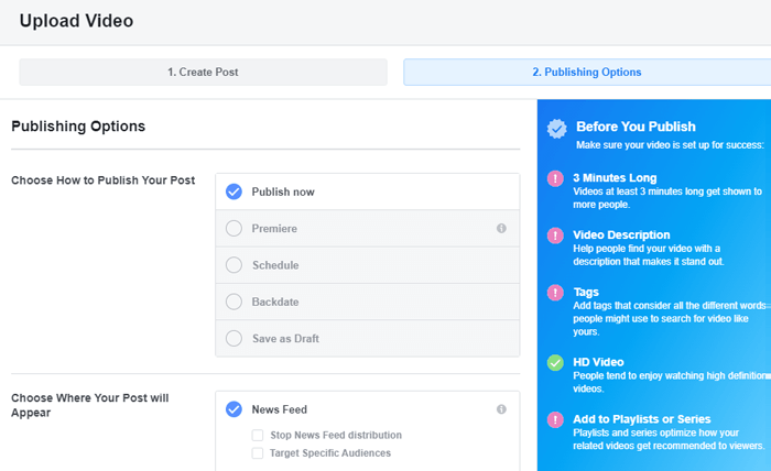 facebook video requirements