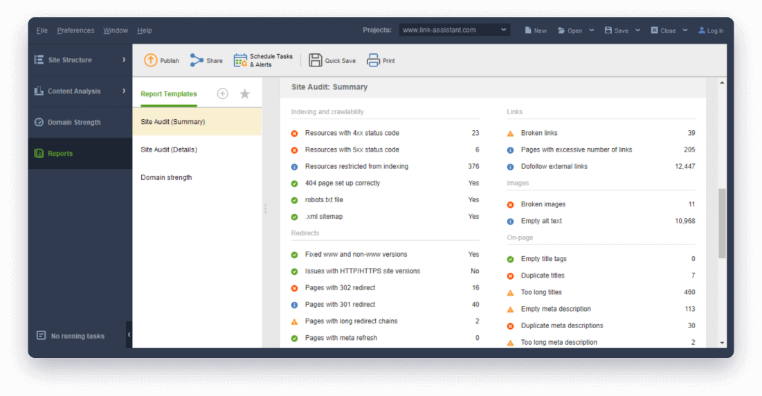 Site audit report