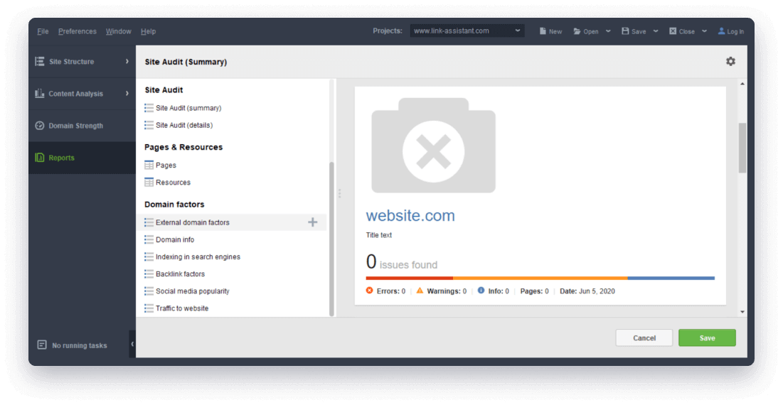 Modèles personnalisables pour les rapports d'audit de site