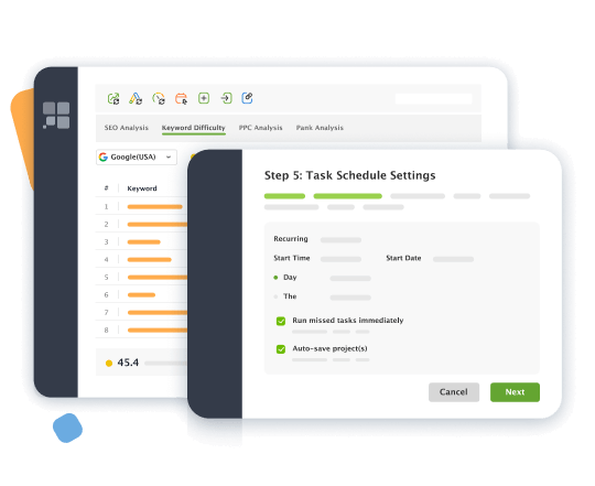 Geautomatiseerde taken en rapportage in Rank Tracker